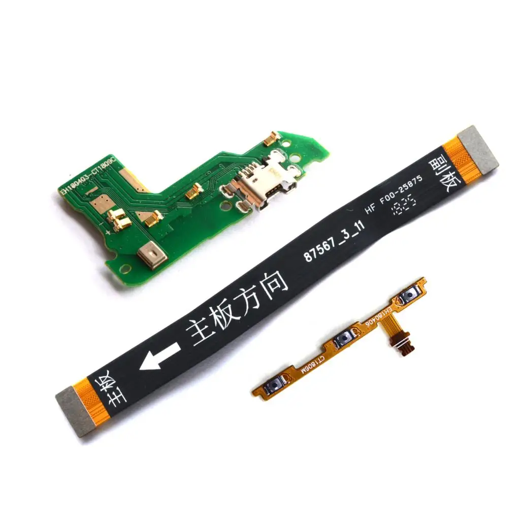 

power volume button strip main board USB charging charger port boad flex cable microphone For Huawei Honor 7A /7A pro 5.7"