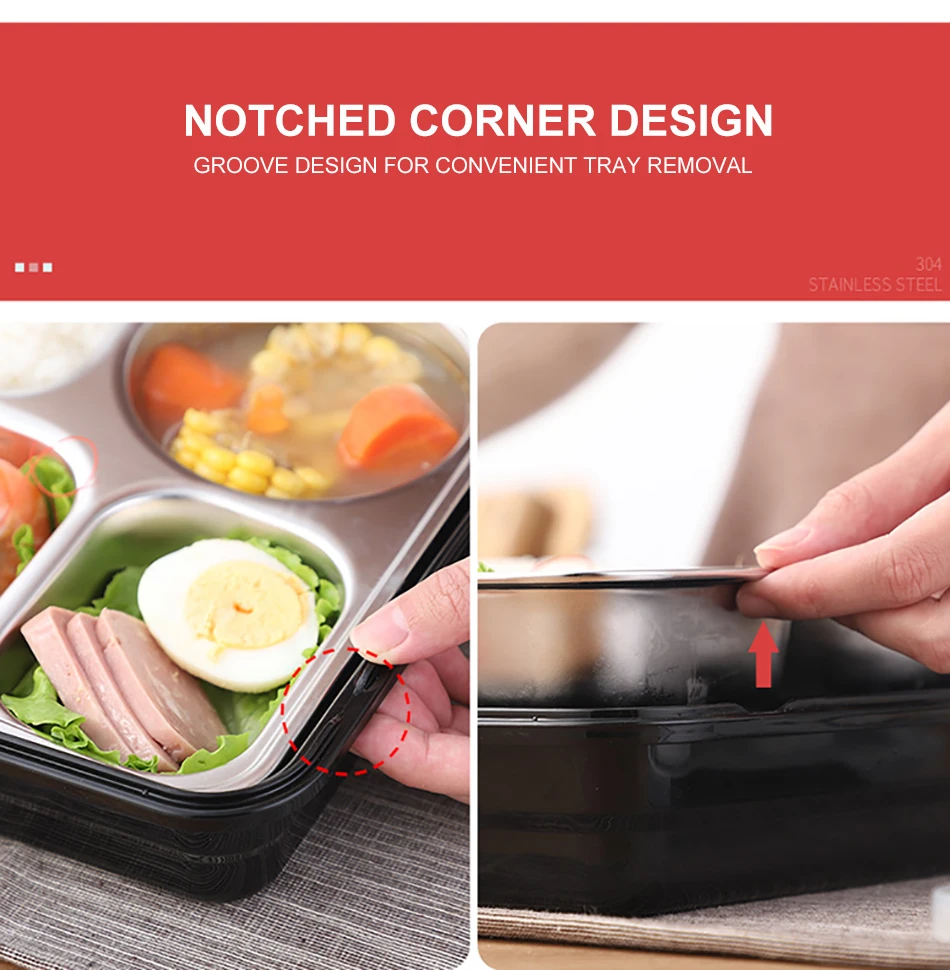 Baispo Leakproof Lunch Box Thermal Bento Box with Tableware Food Container with Compartments For Students Office Worker