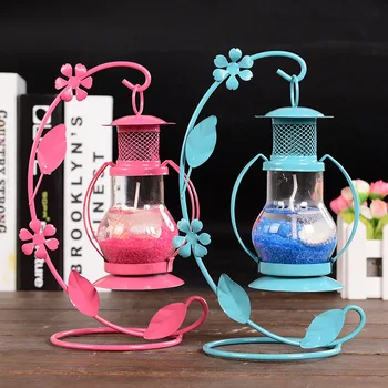 

Romantic holy Candlestick Candle Holder Lantern Light for Wedding Decoration Metal candelabros lanterns jelly wax centro de mesa