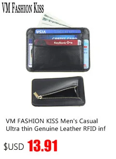 VM Мода поцелуй из натуральной кожи RFID Кошелек двойной box кредитные карты мини алюминиевый металлический бумажник открытка-раскладушка держатель pasjeshouder