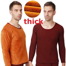 Кальсоны мужские термальный нательный костюм осенне-зимний мужской плотный Золотой Бархат мягкая теплая рубашка+ брюки комплекты из 2 предметов