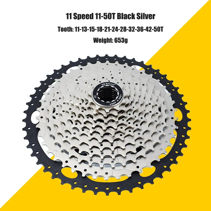 11-50T Black Silver MTB кассетные звездочки 11 скоростей 36 т/40 т/42 т/46 т/50 т/52 т велосипед свободного хода cog cdg маховик для Shimano Sram Vg Sports - Цвет: 11-50T Black Silver