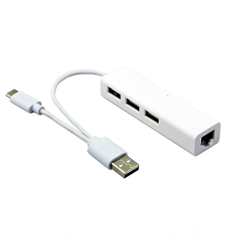 Двойной интерфейс USB A/USB 3 1 Type C до портов 2 0 концентратор с RJ45 10/100 Мбит/с сетевой