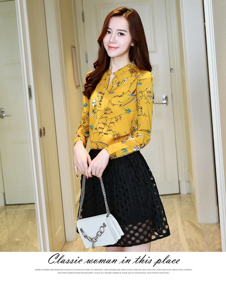 FREE SHIPPING Chiffon Blouse Floral Print OG0770