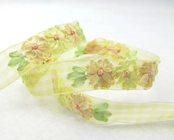 

2 Yards 1 Inch Transparent Chiffon Ribbon with Fuchsia Woven Picot Edge Trim|Hair Accessories Craft Supplies|Bow Making