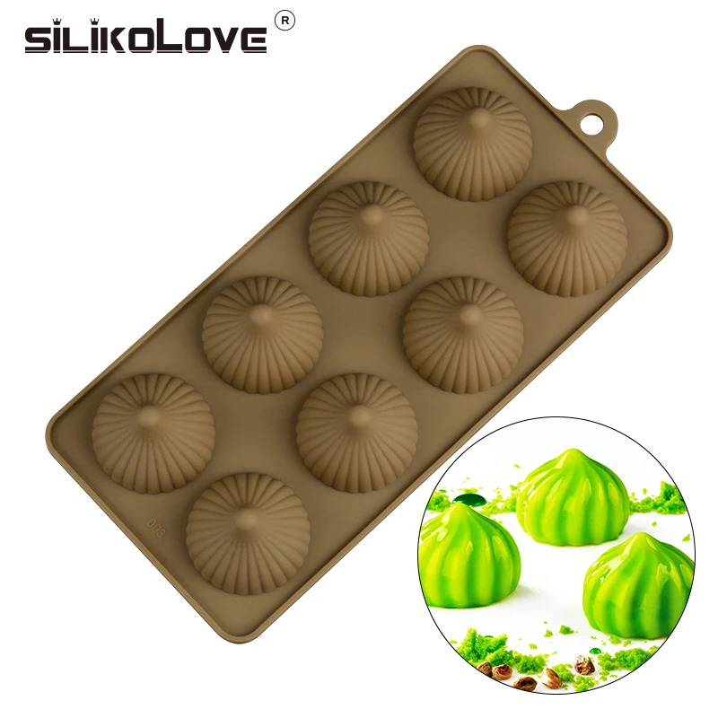 SILIKOLOVE 8 полостей спиральной формы силиконовые формы для пирожных с мороженым формы для выпечки Десерт пудинг украшения торта инструменты N