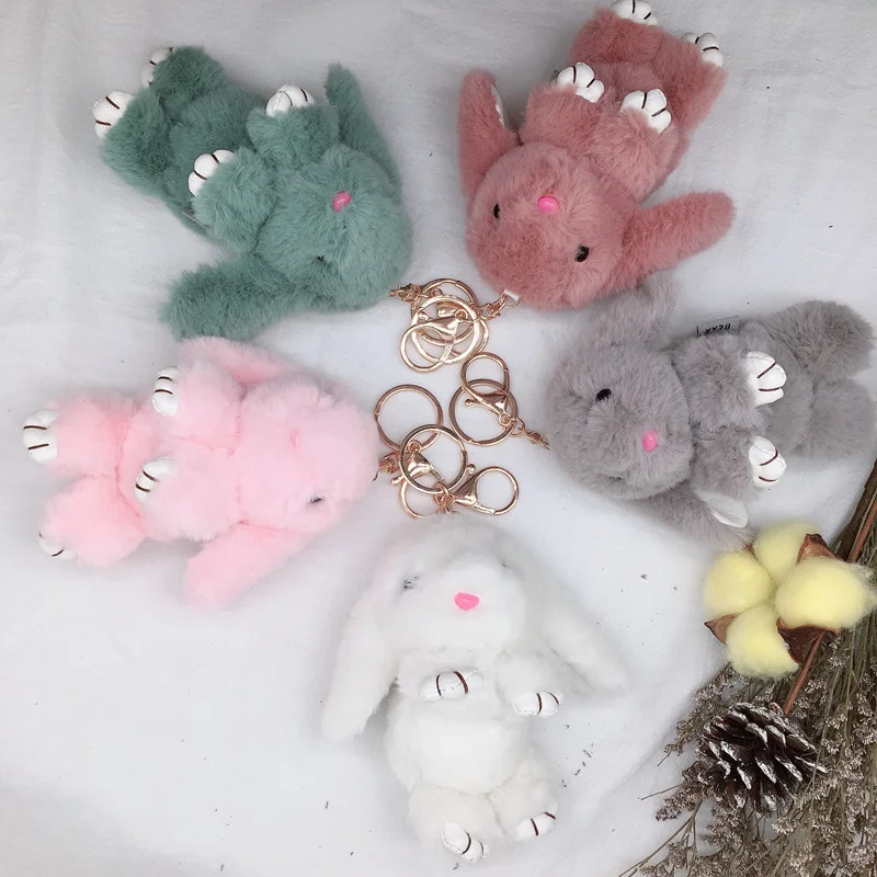 

New Lovely Soft Fluffy Rabbit Pendant Stuffed Plush Animal Bunny Toy Fashion Doll For Baby Girl Kid Gift Animal Doll Keychain