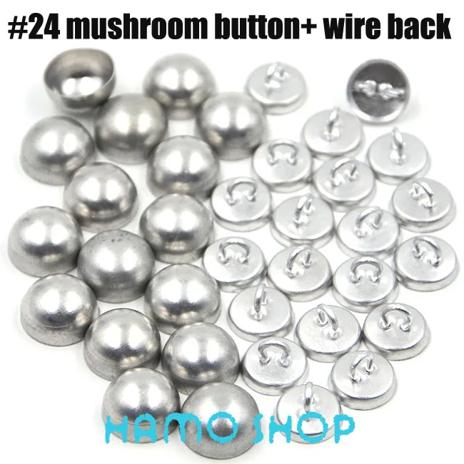 

Free Shipping 100 Sets/lot #24 Mushoroom Shape 1.4cm/14mm Wire Back Round Fabric Covered Cloth Button Cover Metal