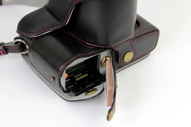 Coffee X-E2 Camera Case Zakao Genuine Real Leather Half Bottom Opening Version Holster Camera Case With Hand Strap Protective Cover Bag Case for Fujifilm Fuji XE1 X-E1 XE2 X-E2