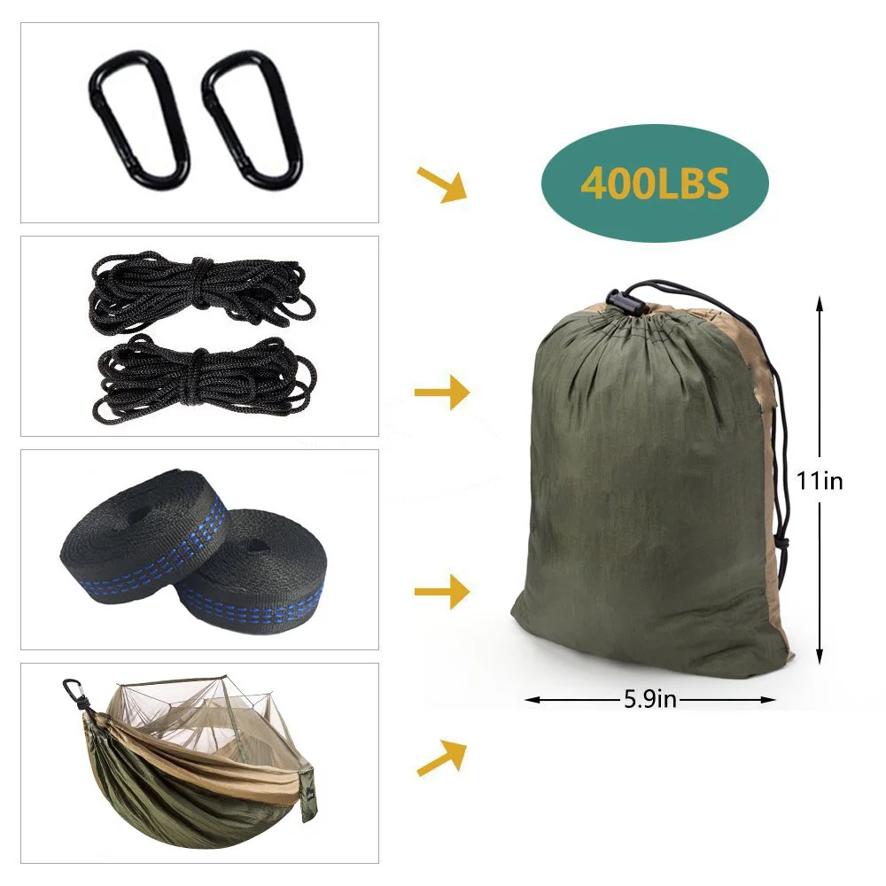 Ultralight Mosquito net Parachute Hammock with Anti-mosquito bites for Outdoor Camping Tent Using sleeping