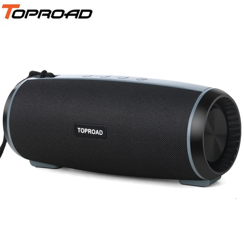TOPROAD беспроводной 10 Вт портативный Bluetooth динамик наружная Колонка сабвуфер стерео динамик s звуковая коробка поддержка TF FM радио USB TWS