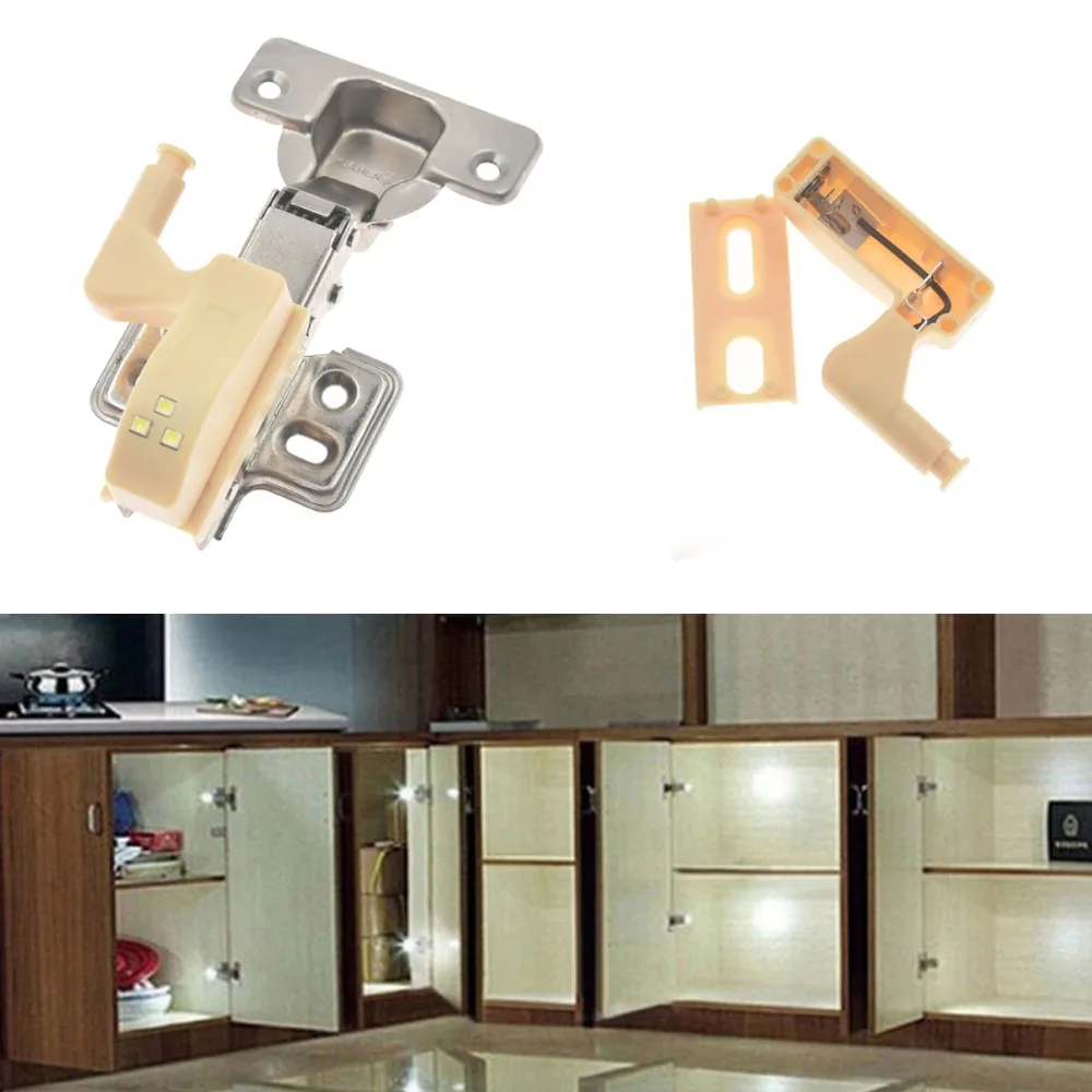 

1pcs NEW LED Under Cabinet Light Universal Wardrobe Light Sensor Led Inner Hinge Lamp Cupboard Closet Kitchen Locker Lighting