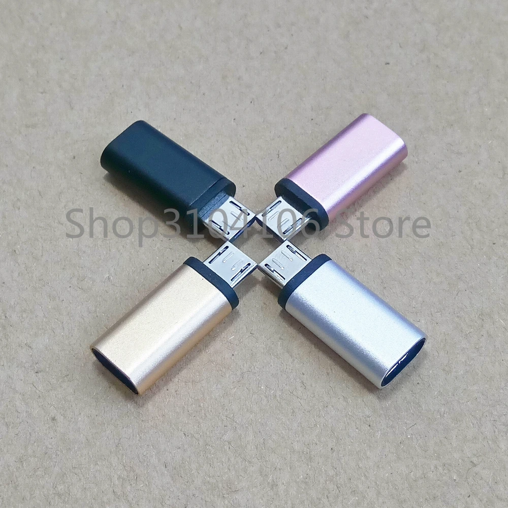 100 шт./лот Алюминий сплав USB Type-C Женский Micro USB Мужской адаптер USB-с женщиной micro USB зарядка Мужской