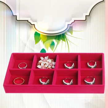 

JAVRICK Velvet Jewelry Ring Earrings Display Box Tray Holder Storage Showcase Organizer Hot Selling