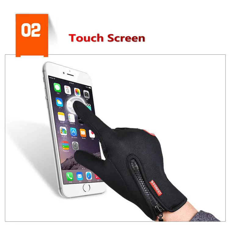 Zipper Closure Polar Fleece Thermal Fishing Gloves Anti-slip Silicone Gloves Touch Screen Waterproof Winter Gloves for Fishing (5)