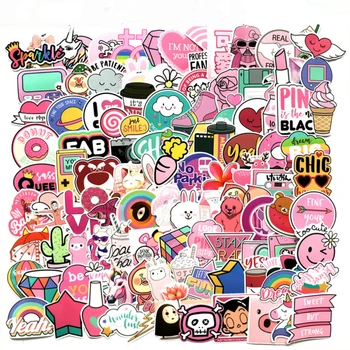 

Etie 110pcs/pack Sweet Girl Graffiti Car Sticker Not Repeat Cute Fashion Label Art Car Board Decal Accessories for Helmet Phone