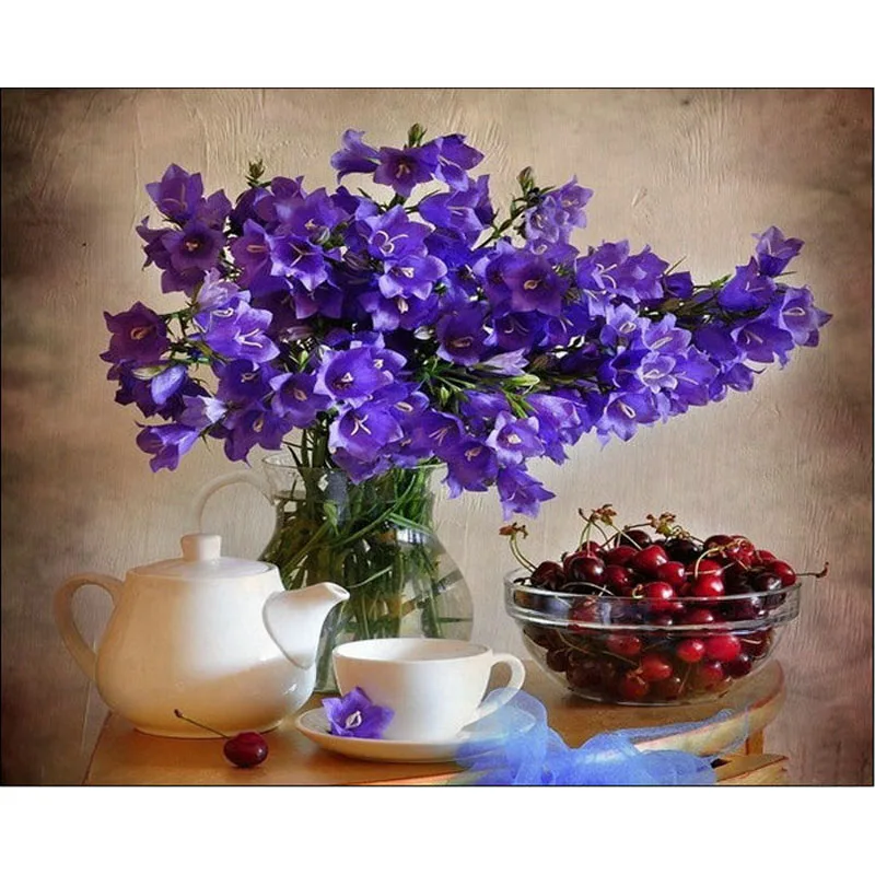 

YIKEE diamond painting Purple flower,diamont painting complet,5d diy diamond painting full drill resin K158