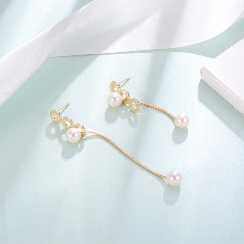 

2019 Small Round Drop Earrings Imitation Pearl Gold Color Copper Pendant Dangle Earring For Women Party Jewelry pendientes mujer