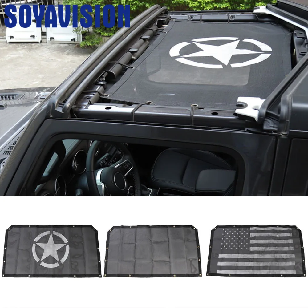 Автомобильный чехол для Jeep Wrangler JL+ солнцезащитный козырек на крышу, защитная сетка, аксессуары для Jeep Wrangler JL, черный