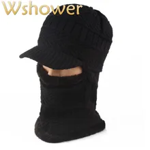 Флисовая Подкладка Теплый Балаклава утолщенный теплый для шеи защитная маска зимние Skullies Beanie для мужчин Открытый ветрозащитный шлем кепки