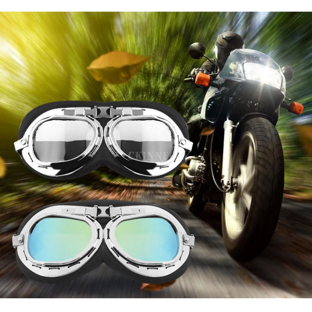 100Pcs/Lot Motorcycle Carting Goggles Glasses Mirror Pilot Biker Helmet Sunglasses Scooter Cruiser Glasses Racing Eyewear