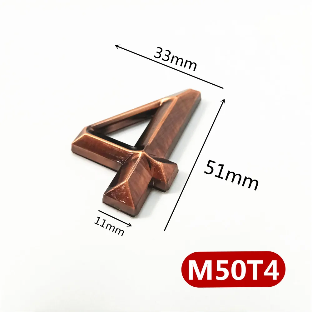 Two Digits ABS Plastic Imitation Metal Bronze House Number Custom Sign Door Number Sticker For Hotel Apartment Door Plate