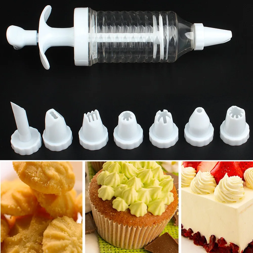8pcs Nozzles Icing Cake Dessert Decorating Tool Set Piping Syringe