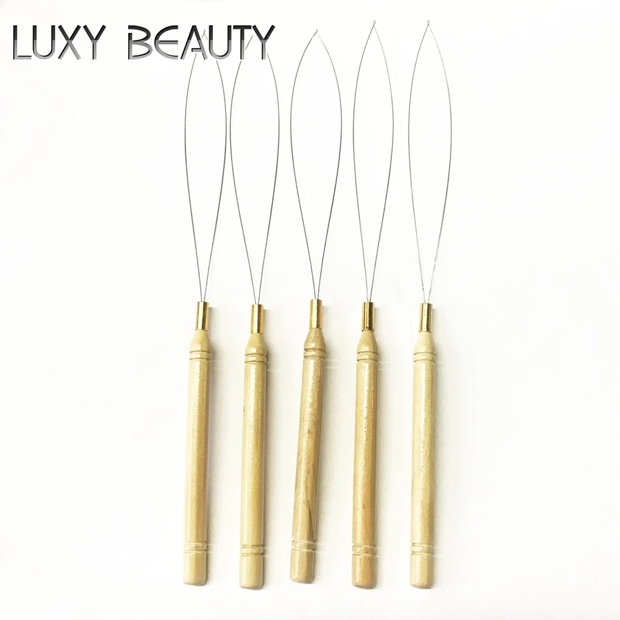 Nano Ring Threader 5pcs Steel Strand Pulling Nano Ring Tools Black Nano