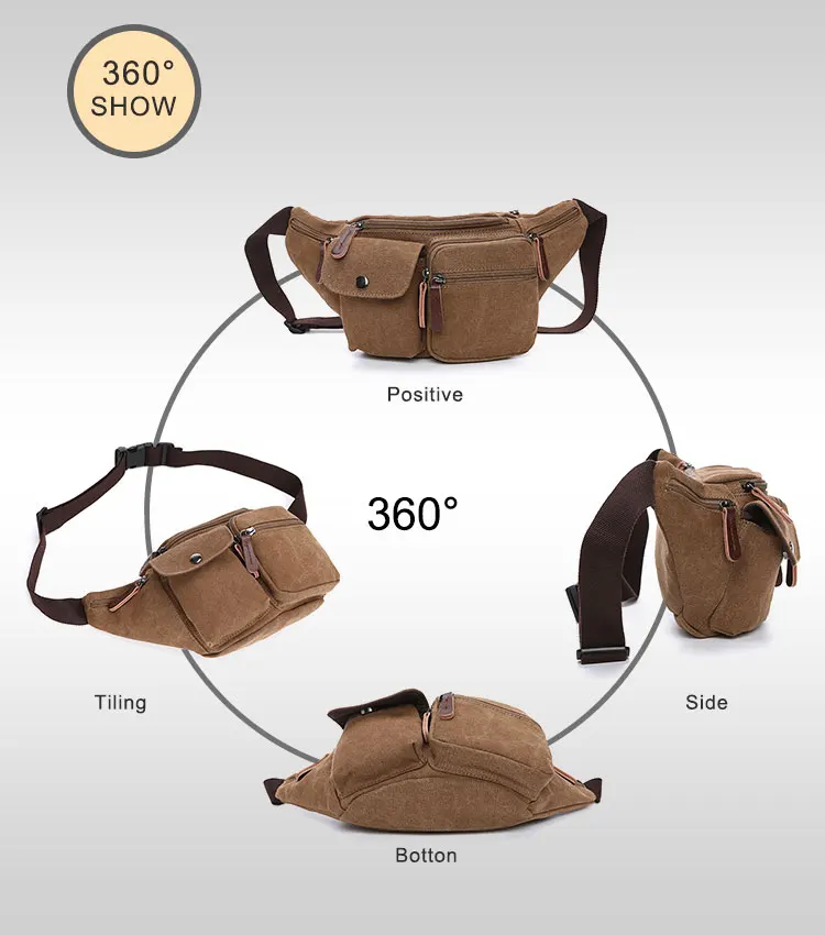 leisure custom waist bag  high capacity waist belt bag  vintage running belt waist bag