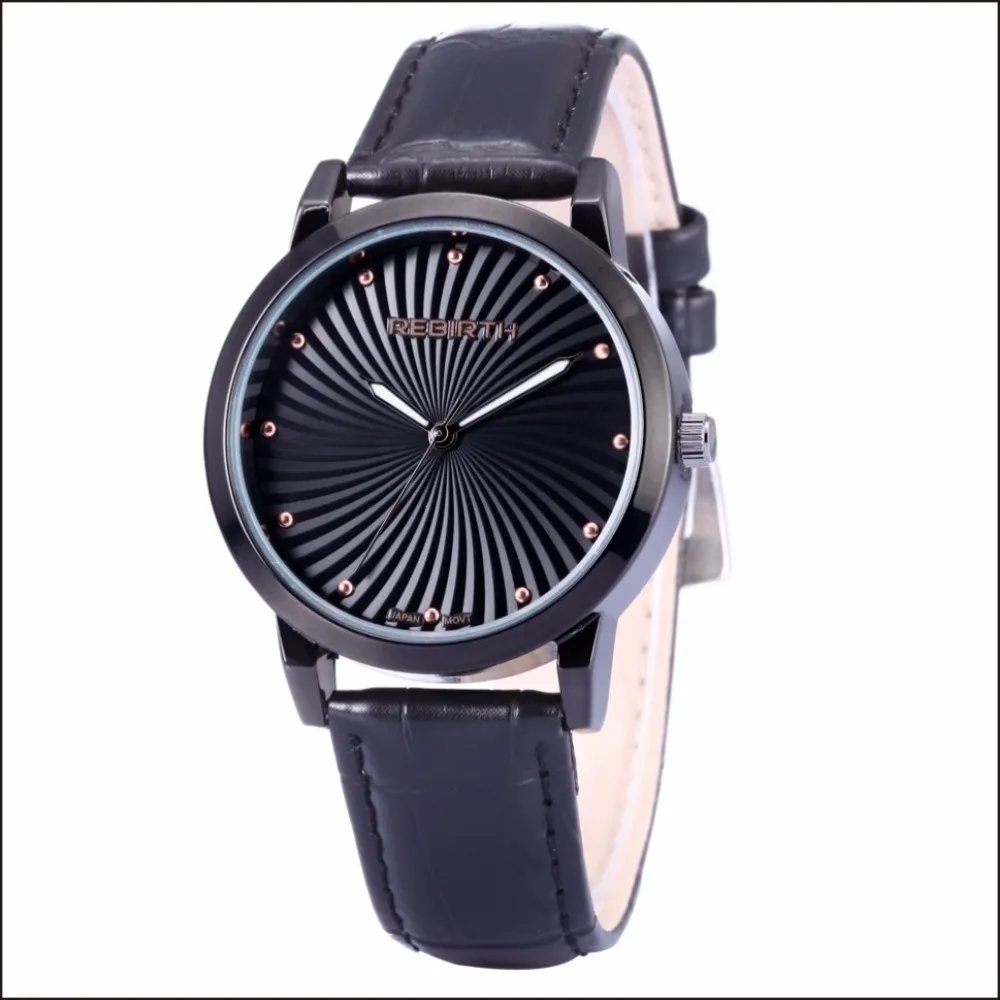 

New Rebirth 2018 Women Clock Fashion Casual bracelet watches Hardlex Genuine Leather Relojes Mujer 30 meter life waterproof saat