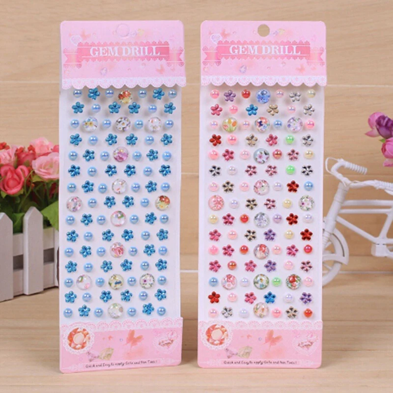 

1 sheet 22.5*8cm Decorative Diamond Crystal Stone Stickers Sheet Creative Kids DIY Art Crafts Materials Toys Children