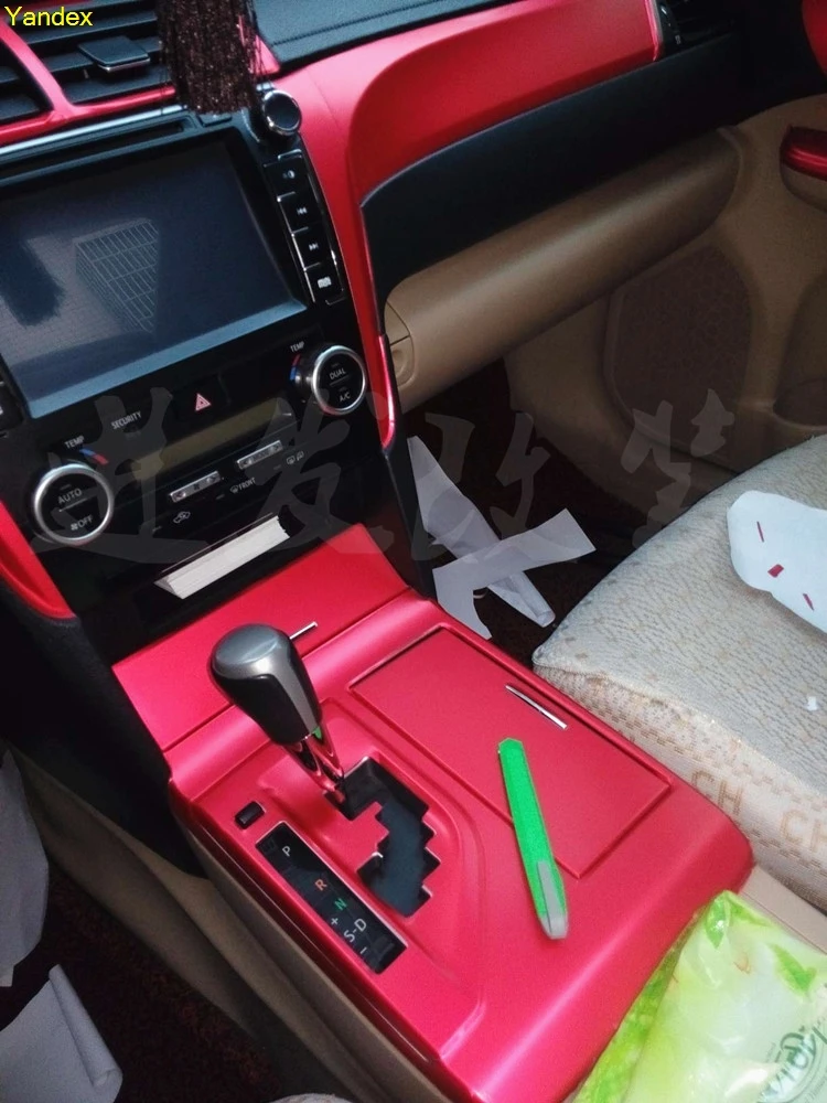 Яндекс для Тойода CAMRY 06-11 12-16 изменение углеродного вставить Наклейки интерьерные подкладке управления протектор в цвет фильм 17 шт. 27 шт