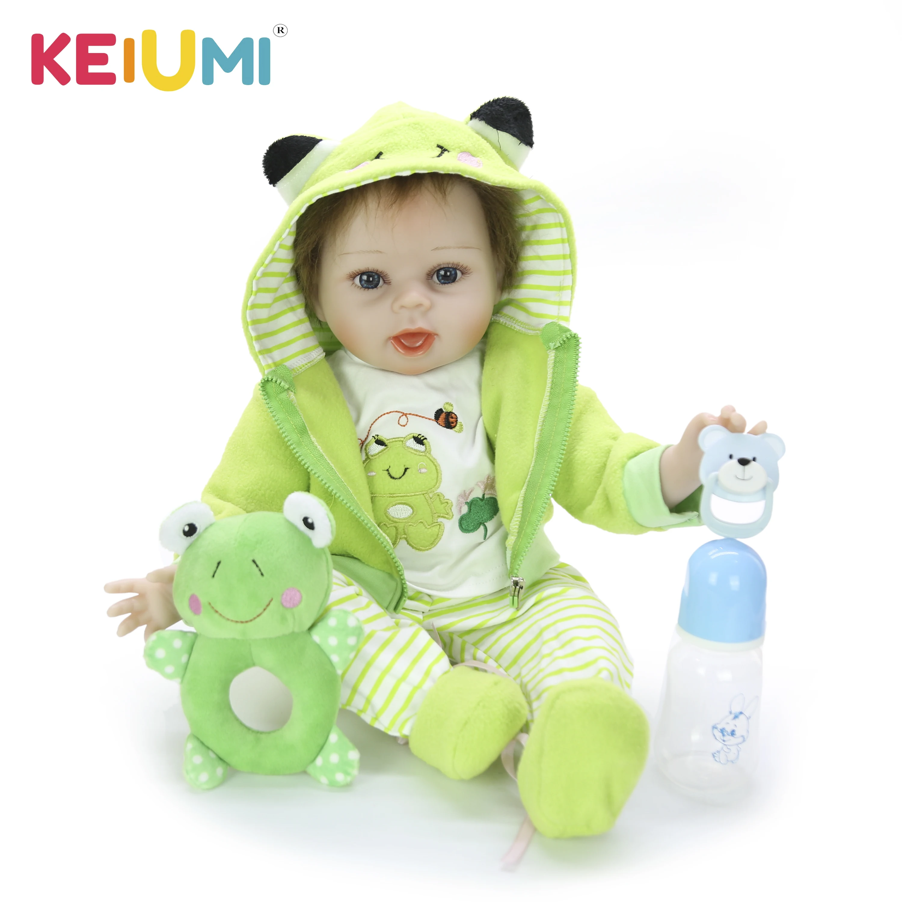 KEIUMI 22 "Reborn Baby винил мультфильм Стиль Reborn Menino Boneca 55 Мягкая кукла из силикона игрушки для детского дня сюрприз