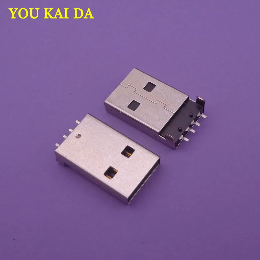50 1000 шт. 100% новый USB A Штекерный разъем AM 4Pin SMT черный резиновый 180 градусов PCB
