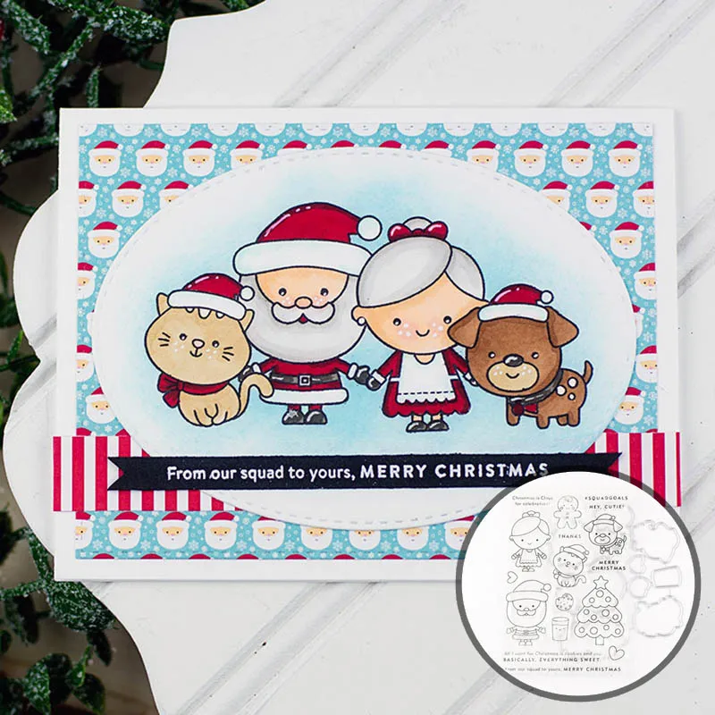 

Decor Crafts Santa Claus 1 Set DIY Scrapbooking Photo Album Transparent Stamps Paper Cards Die Cuts Template Art Cutter