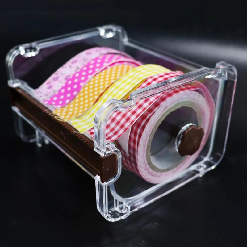 

Acrylic Washi Tape Cutter Japanese Stationery Masking Tape cut Storage washi tape Organizer Office scrapbooking Supplies