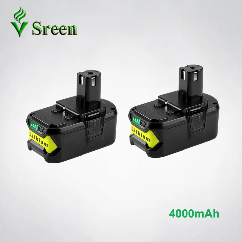2 шт. НОВЫЙ 4000 мАч 18 В литий-ионная Батарея для Ryobi P108 P107 P104 Перезаряжаемые пакет One +