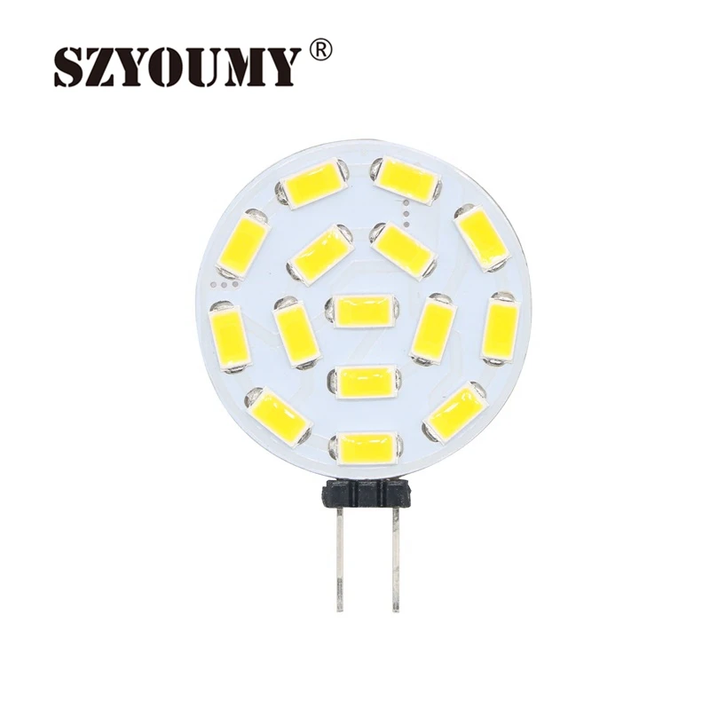 SZYOUMY 50 шт. 15 Светодиодный G4 SMD 5730 светодиодный потолочный светильник 3 Вт светодиодное освещение, лампа G4 5730 круглый потолочный светильник