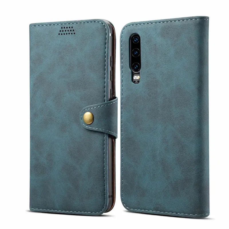 Кнопка Ретро Винтаж книжка кожаный чехол-портмоне с откидной крышкой для huawei P30 чехол huawei P30 Lite чехол Fundas P30 Lite чехол для телефона Coque