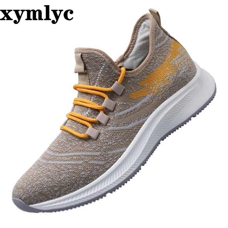

New men flying woven camouflage sneakers casual shoes breathable shoes candy color large size 39-46