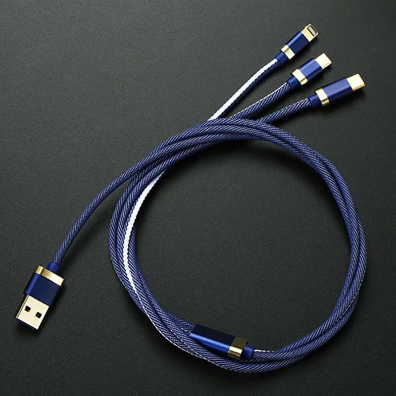3 في 1 المحمول 2 AMAX كابلات الهاتف لفون 6 سامسونج المصغّر usb نوع C شاحن هواتف xiaomi هواوي سريع شحن نوع -C تاريخ كابل