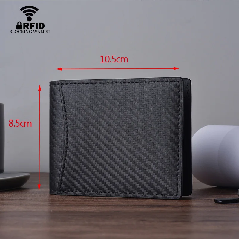KEEBREAK RFID мужской кошелек из углеродного волокна натуральной кожи небольшой