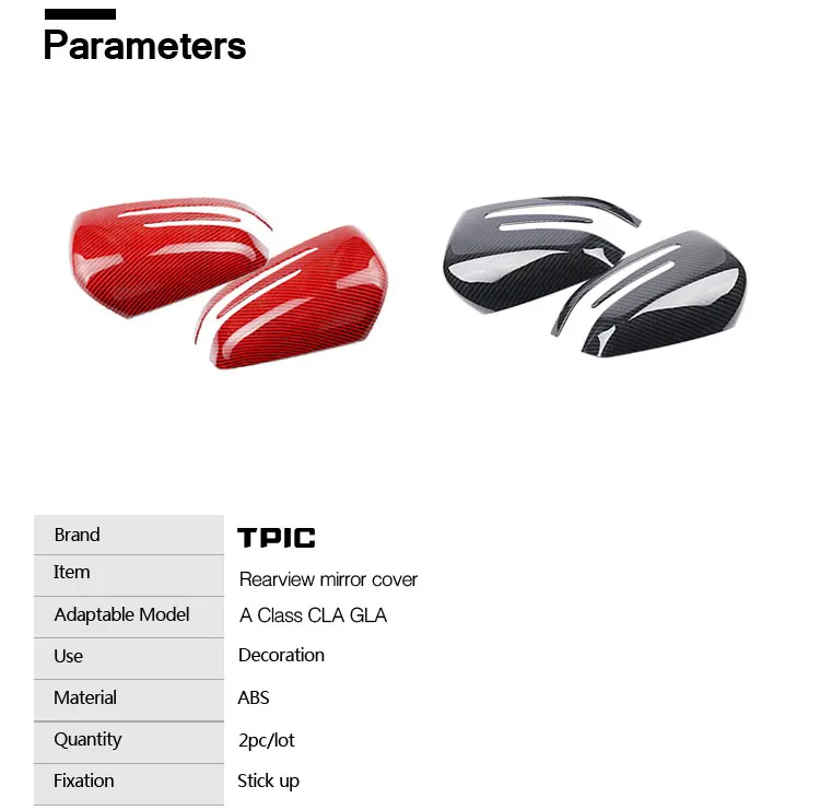 TPIC ABS 2 шт./лот зеркало заднего вида наклейки Наклейка для автомобиля Стайлинг для Mercedes A класс 2013- GLA- CLA