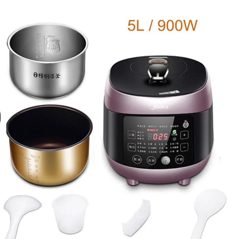 

JA197 Genuine Midea WQS50B6XM Electric Pressure Cooker Double Bile Intelligent Rice Cooker Pressure Cooker 3-6 People