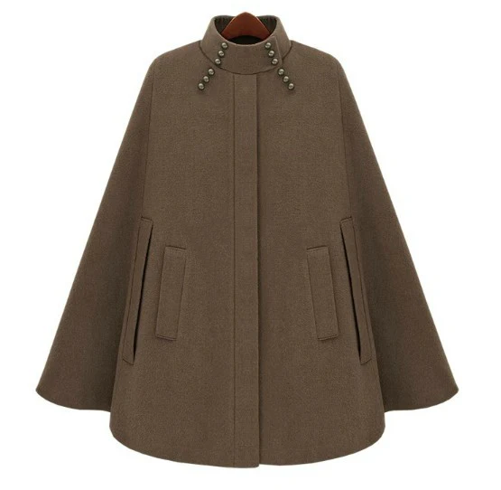 Casual Donna Worm Sweater Cardigan Con Cappuccio Zip Giacca Cape Poncho