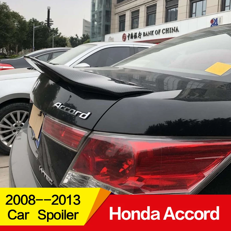 Используется для Honda Accord спойлер 2008 09 10 11 12 13 лет Глянцевая углеродное волокно/FRP заднее крыло R стиль спойлер, аксессуары