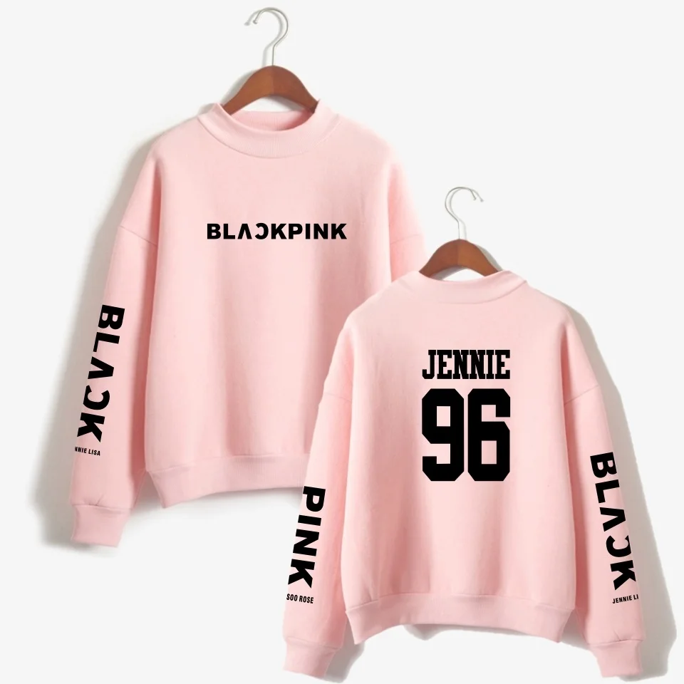 WEJNXIN Kpop Blackpink пуловер толстовки для женщин/для мужчин Дженни Роза Лиза JISOO с именами членов группы свитшот с принтом свободные водолазки sudaderas - Цвет: Pink 96 JENNIE