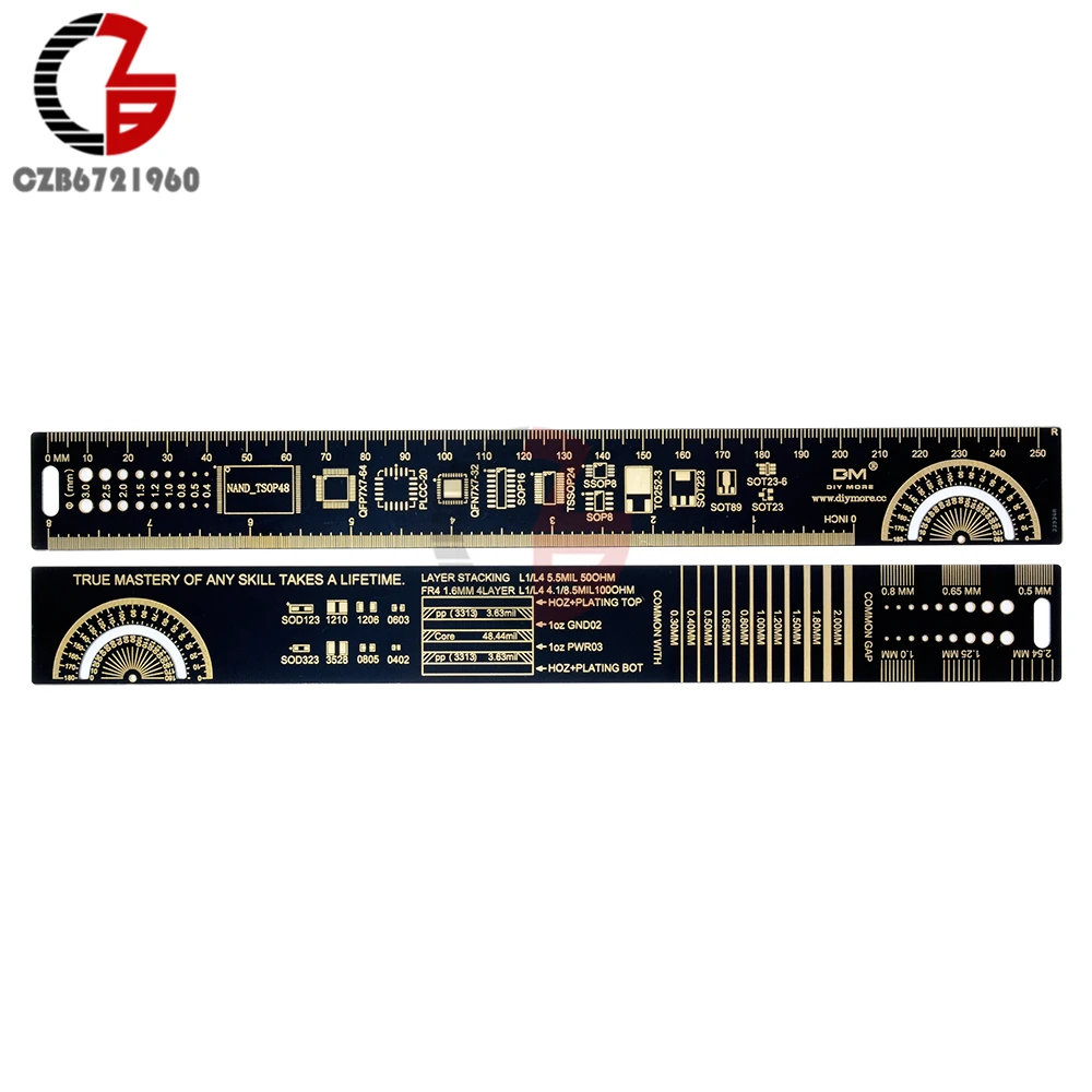 

25cm PCB Reference Ruler v2 - 8" PCB Packaging Units for Arduino Electronic Engineers