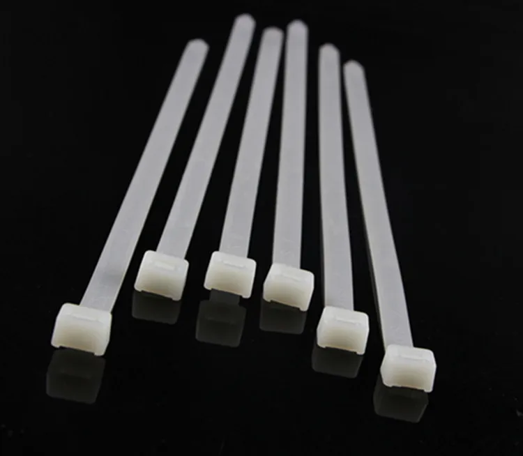 100 шт 8*250 мм белый черный нейлон 66 Сеть Электрический провод веревка застежка-молния самофиксирующийся Пластиковый кабель галстук(7,6 мм ширина