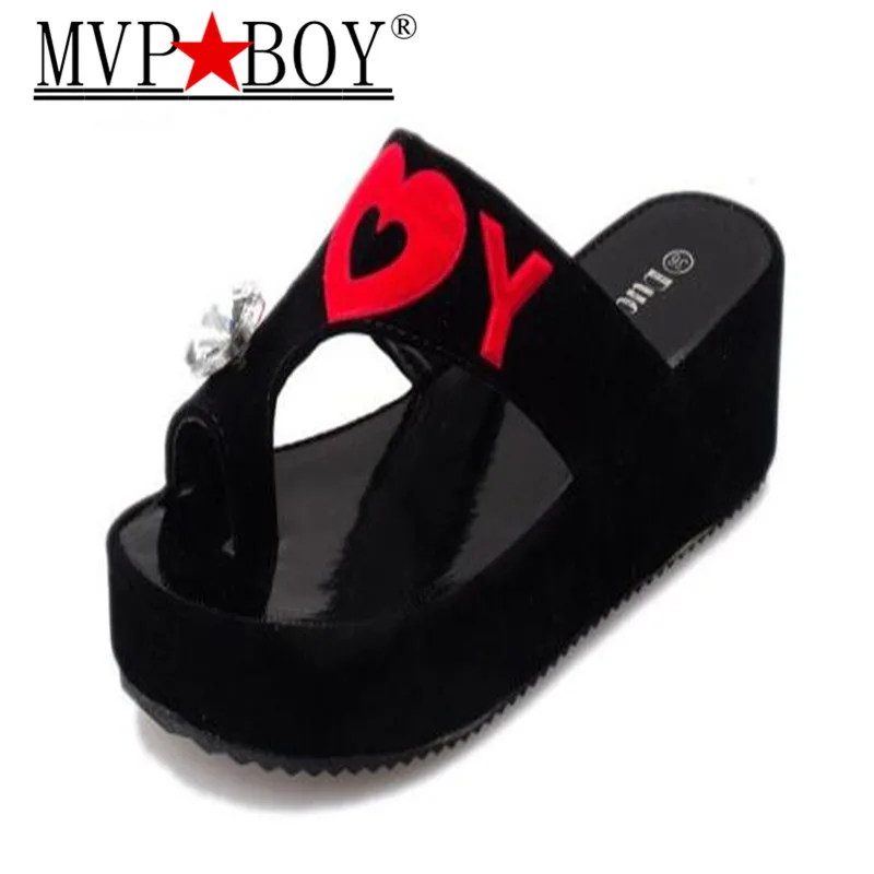 

Flip Flops 2017 Crystal Gladiator Sandals Summer Slippers Platform Shoes Woman Casual Creepers Slip On Flats 35-40 white black